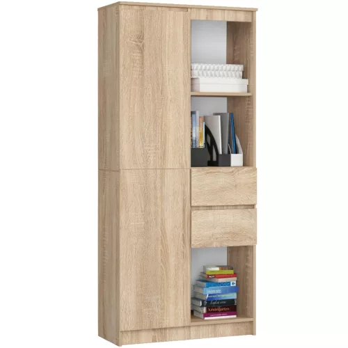 AKORD CLP R15 80 cm regál laminált sonoma tölgy 1 ajtós 2 fiókos
