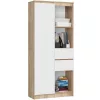 AKORD CLP R15 regál 80 cm laminált sonoma tölgy fehér fronttal