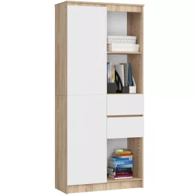   AKORD CLP R15 regál 80 cm laminált sonoma tölgy fehér fronttal