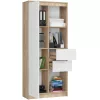 AKORD CLP R15 regál 80 cm laminált sonoma tölgy fehér fronttal