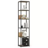 AKORD LOFT Industriális Regál 40 cm Fekete/Craft Tölgy 6 Polcos