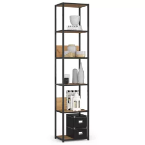   AKORD LOFT Industriális Regál 40 cm Fekete/Craft Tölgy 6 Polcos