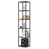 AKORD LOFT Industriális Regál 40 cm Fekete/Craft Tölgy 6 Polcos