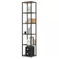   AKORD LOFT Industriális Regál 40 cm Fekete/Craft Tölgy 6 Polcos