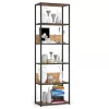 AKORD LOFT ipari stílusú polcos állvány 60 cm 6 polcos fém fekete dió craft