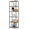 AKORD LOFT ipari stílusú polcos állvány 60 cm 6 polcos fém fekete dió craft
