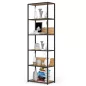   AKORD LOFT ipari stílusú polcos állvány 60 cm 6 polcos fém fekete dió craft