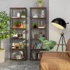 AKORD LOFT ipari stílusú polcos állvány 60 cm 6 polcos fém fekete dió craft