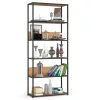 AKORD LOFT ipari stílusú polcrendszer 80 cm fekete/craft tölgy 6 polcos