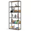AKORD LOFT ipari stílusú polcrendszer 80 cm fekete/craft tölgy 6 polcos