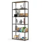  AKORD LOFT ipari stílusú polcrendszer 80 cm fekete/craft tölgy 6 polcos