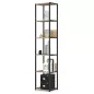   AKORD LOFT Industriális Regál 6 Polcos Fém Laminált Lemez Sonoma Tölgy Fekete 40 cm