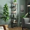AKORD LOFT Industriális Regál 6 Polcos Fém Laminált Lemez Sonoma Tölgy Fekete 40 cm