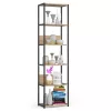 AKORD LOFT Ipari Stílusú Regál 50 cm Fém Váz Laminált Polcok Fekete/Sonoma Tölgy 6 Polcos