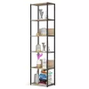 AKORD LOFT Ipari Stílusú Regál 50 cm Fém Váz Laminált Polcok Fekete/Sonoma Tölgy 6 Polcos