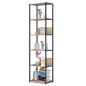  AKORD LOFT Ipari Stílusú Regál 50 cm Fém Váz Laminált Polcok Fekete/Sonoma Tölgy 6 Polcos