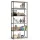AKORD LOFT Industrialny Regał 6 Polcos Laminált Lemez Fekete/Sonoma Tölgy