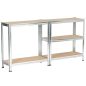 Fancy Garden Garázs Fém Polcrendszer MDF Ezüst 5-Polcos