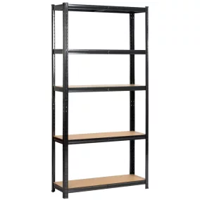 Fancy Garden Garázs Fém Polcrendszer Acél/MDF Fekete 175kg Teherbírás