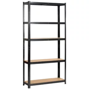 Fancy Garden Garázs Fém Polcrendszer Acél/MDF Fekete 175kg Teherbírás