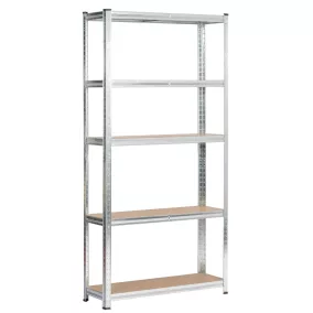   Fancy Garden Garázs Fém Polcrendszer Acél/MDF Ezüst 5-Polcos