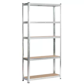   Fancy Garden Garázs Fém Polcrendszer Acél/MDF Ezüst 5-Polcos