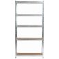 Fancy Garden Garázs Fém Polcrendszer Ezüst 5 Polcos