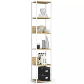 AKORD Loft 400 Fém Polcos Állvány Fehér/Artisan Tölgy