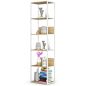   AKORD Loft Artisan Fém Polcos Szekrény Fehér-Tölgy 6 Polcos