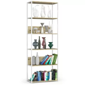 AKORD Loft 700 Fém Polcos Állvány Fehér/Artisan Tölgy