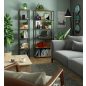 AKORD Loft 400 Fém Polcos Állvány Fekete/Tölgy Craft
