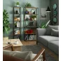 AKORD Loft 400 Fém Polcos Állvány Fekete/Tölgy Craft
