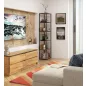 AKORD Loft 500 Fém Polcos Állvány Fekete/Tölgy Craft