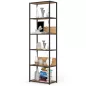 AKORD Loft Fém Polcos Szekrény Tölgy-Fekete 6 Polcos