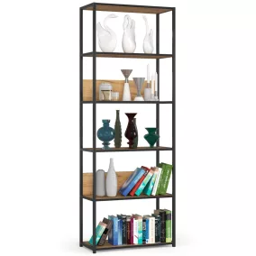 AKORD Loft Fém Polcos Állvány Tölgy-Fekete 6 Polcos