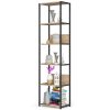 AKORD Loft Sonoma Polcos Fém Állvány Fekete/Tölgy 192 cm