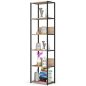 AKORD Loft Sonoma Polcos Fém Állvány Fekete/Tölgy 192 cm