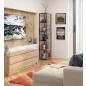 AKORD Loft Sonoma Polcos Fém Állvány Fekete/Tölgy 192 cm