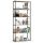 Loft Fém Polc 80 cm - Fekete-sonoma Tölgy - 6 Polc