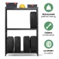   AKORD Furniture Factory Gumiabroncs Tároló Állvány Acél MDF Fekete 120x40x180 cm 3 Polcos