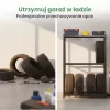AKORD Furniture Factory Gumiabroncs Tároló Állvány Acél MDF Fekete 120x40x180 cm 3 Polcos