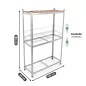   AKORD Furniture Factory Gumiabroncs Tároló Állvány Acél/MDF Galvanizált Ezüst 120x40x180 cm 3 Polcos
