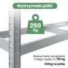 AKORD Furniture Factory Gumiabroncs Tároló Állvány Acél/MDF Galvanizált Ezüst 120x40x180 cm 3 Polcos