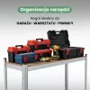 AKORD Furniture Factory Gumiabroncs Tároló Állvány Acél/MDF Galvanizált Ezüst 120x40x180 cm 3 Polcos