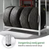 AKORD Furniture Factory Gumiabroncs Tároló Állvány Acél/MDF Galvanizált Ezüst 120x40x180 cm 3 Polcos