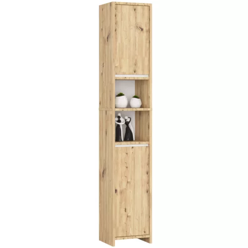 AKORD Uni Fürdőszobai Állószekrény Artisan Tölgy-Fehér 2 Ajtós