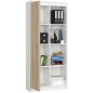 AKORD CLP Irodai Könyvespolc Fehér Sonoma Tölgy Ajtóval