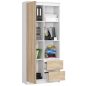 AKORD CLP R11 Irodai Könyvespolc Fehér-Sonoma Tölgy 80 cm Laminált