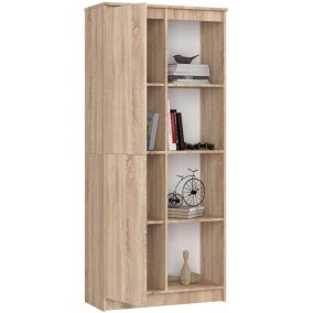 AKORD CLP Irodai Könyvespolc Sonoma Tölgy 8 Polcos