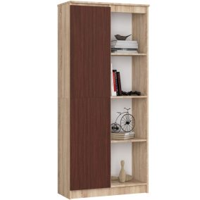 AKORD CLP Irodai Könyvespolc Sonoma Tölgy Wenge 8 Polcos